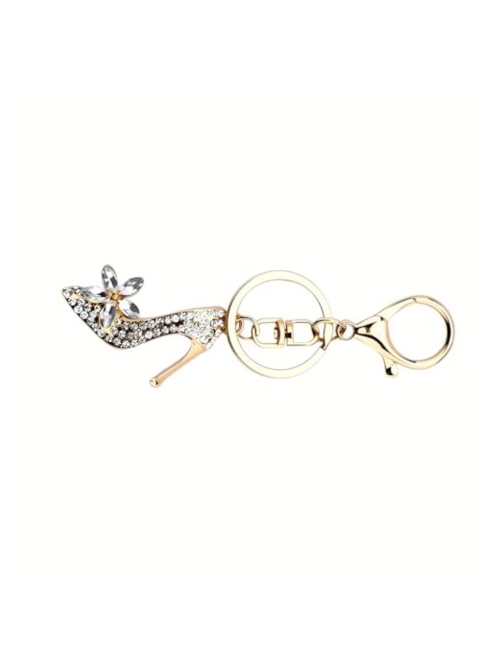 Rhinestone High Heel Keychain Zinc Alloy Bag Charm Purse Keyring